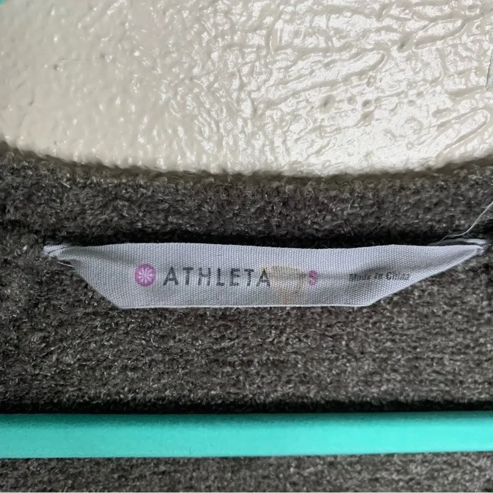 Athleta cuddle up cozy draped neckline chenille pullover sweater dark taupe‎